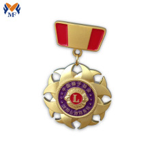 Decoration medal gold badge with diamond