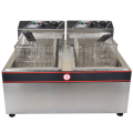 Commercial two-cylinder gas fryer for French fries