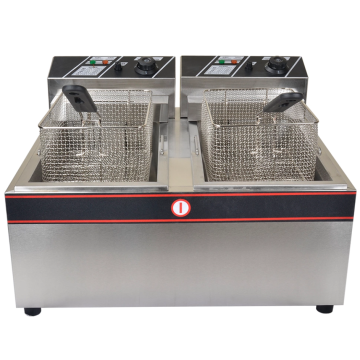 Commercial two-cylinder gas fryer for French fries
