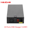 Cargador de puerto alto de 10 puertos USB 120W Puerto alto