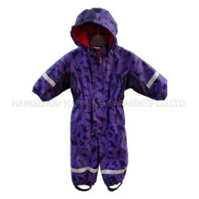 Violet à capuche PU enduit imperméable/ensemble/combinaison