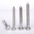 SS304 Flat Head Hexagon Screw Wood Screw