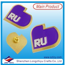 Insignia única de la etiqueta del metal del oro del diseño con el esmalte púrpura (LZY-10000379)