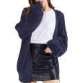 Pull cardigan en tricot à bouton féminin