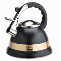 Popular Golden Decoration Coffee Kettle com shistling bico