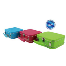 Candy color tin box with handle