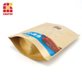 Kraft paper stand up bag for food fried fish packaging