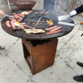 Jardim personalizado 3-5 pessoas Corten Steel BBQ