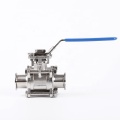 Sanitary Manual Clamped Full Coated 3pcs Ball Valve