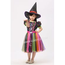 Fantas de Halloween infantil Bruxa Rainbow With Hat