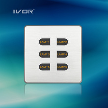 1-6 Gangs Light Switch LED Light Switch Touch Panel Matériau en alliage d&#39;aluminium (ID-ST1000K-CAN)