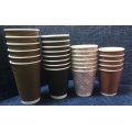 Ripple Kraft Paper Coffee Cups ripple wall cup  8/10/12/16 OZ