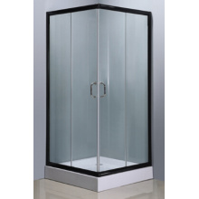 Salle de douche carrée simple avec finition en aluminium de couleur noire (E-07Black)