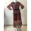 Printed Chiffon Long Dress With Lining