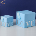 Square Wedding Fancy Paper Gift Box with Ribbon