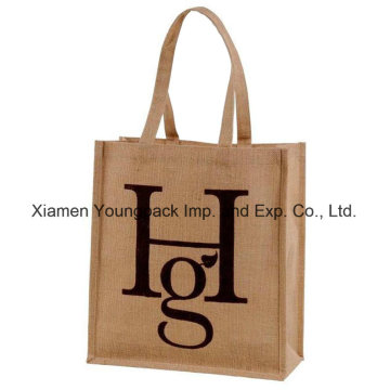 Logo personnalisé promotionnel imprimé Eco Friendly Sac de jute naturel réutilisable