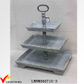 3 Tier Feste hölzerne Frucht Dekorative Trays Stand