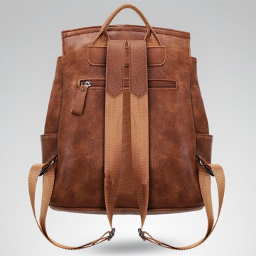 Retro soft leather large capacity backpack