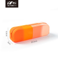 Gradual change rectangular silicone texture pen bag large capacity office learning stationery storage supplies