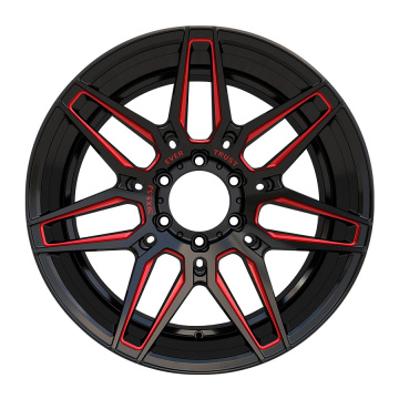 Alloy Aftermarket Truck Wheel 20x9.5 Red Milled