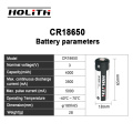 HOLITH CR18650 lithium battery 3.0V 4000mah high capacity