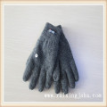 Plain wool knitted men stylish winter gloves