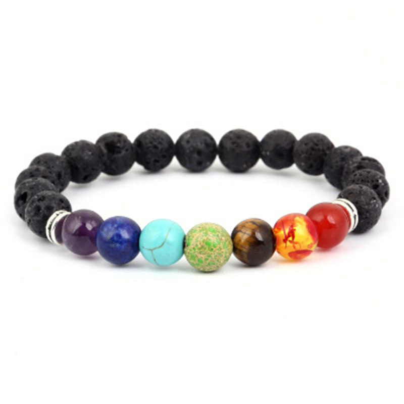 Energy Lava Stone Chakra Natural Stone Bracelet