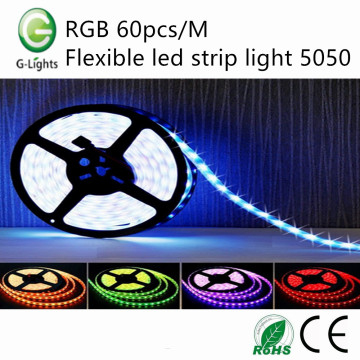 RVB 60pcs / M lampe à LED flexible 5050