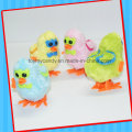 Wind up Double Wing Cartoon Glasses Plush Chicken Toy