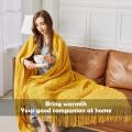 Cozy Luxury Microfiber Knitted Throw Blanket with Tassel