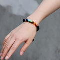 Bracelet chakra 7 pierres de lave ajustable