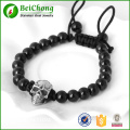 Fashion Man Skull Jewelry 8mm Black Bead Northskull Handmade Woven Bracelet Bangles