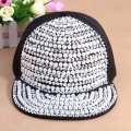 Diseño de perlas personalizado instalado gorra visera plana snapback hombres