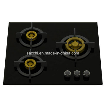 Supreme Elite 3 Brass Burner Gas Hob (8mm Glass)