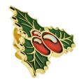 Custom Metal Holly Berry Pin Christmas Gift