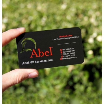 Металлическая персонализированная качественная черная визитная карточка с покрытием из скрабов