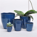 Beste blaue kleine Keramikpflanztöpfe
