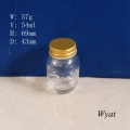 50ml Mini Glass Mason Jar Glass Jar with Screw Metal Lid 2oz