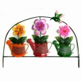 Metal Outdoor Decoration Bright Colored Fence with Cloth Flower