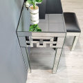 clear mirror geometric pattern console table