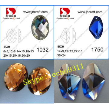 Nuevo Rhinestones cristal piedras planas (puede hacer dos agujeros)