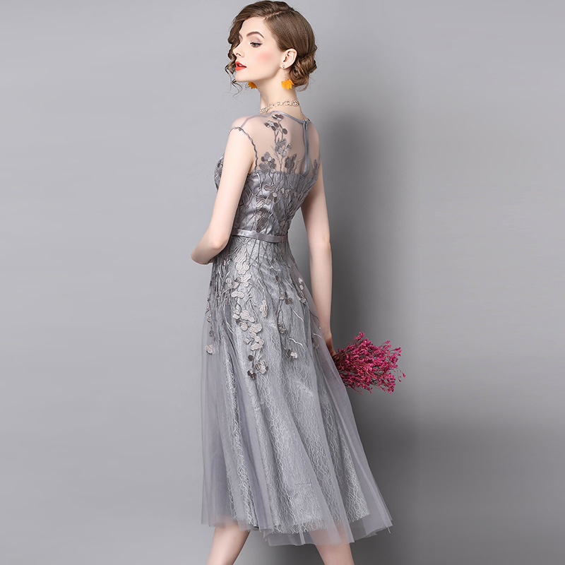 mesh evening dress