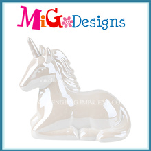 Elegant Unicorn Shaped Ceramic Piggy Bank with Colored-Printing