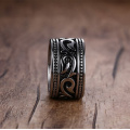 Antique Silver Plated Stainless Steel Ring For Men