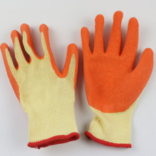 Guantes de mano de seguridad recubiertos de látex de alta calidad Polycotton Liner