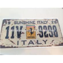 Car Brand with Retro and Rust Technology with Car Logo for Reflective Decorative Car Plate