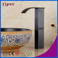 Fyeer High Body Black Brass Waterfall Automatic Sensor Tap