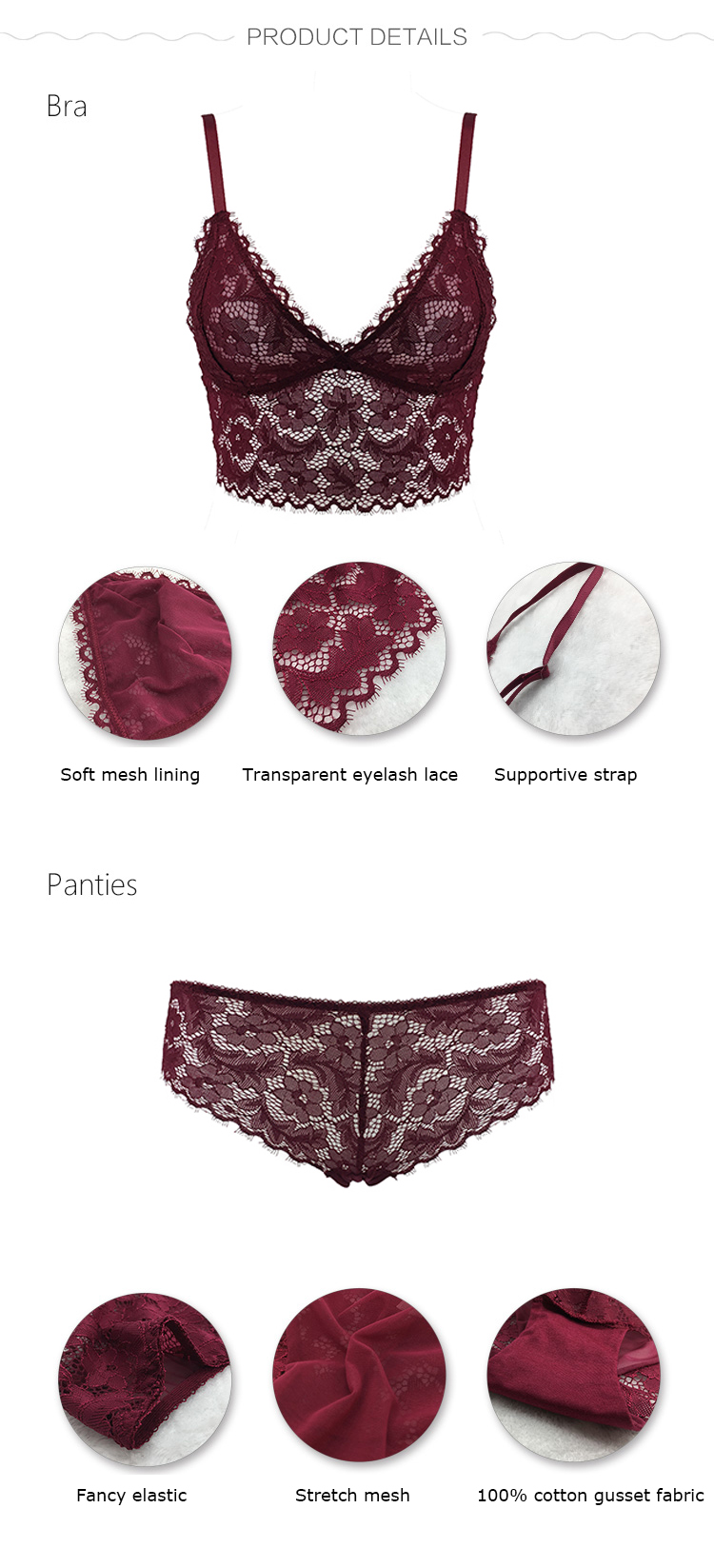 Bralette lingerie set-product detail