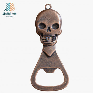 Customize Logo Casting Bronze Promotion Gift Metal Bottle Opener with Skull Logo