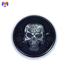 Custom design black skull round head buckle